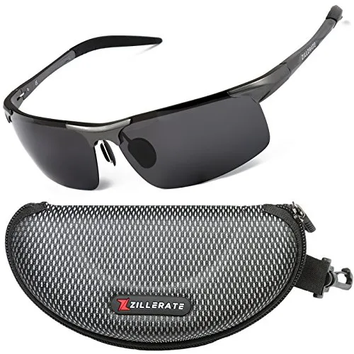 ZILLERATE Polarisierte Sonnenbrille Herren Damen | Leicht, HD-Linsen, UV-Schutz | Klassisch Vintage Brillengestell | Golf Fahren Angeln Reisebrille Outdoor-Sportarten Mode Sonnenbrille [Gun Grau]