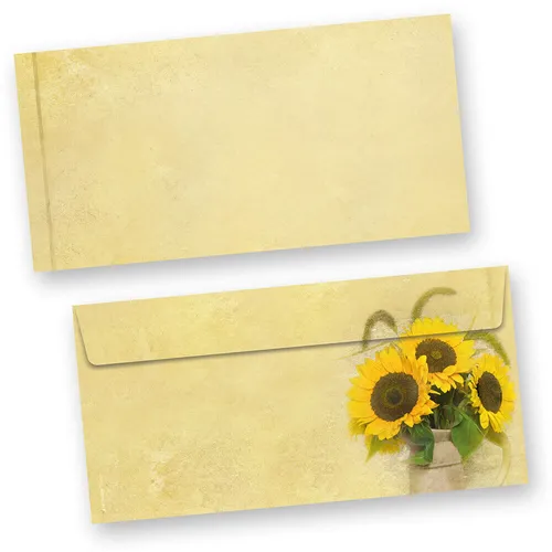 Briefumschläge Sonnenblumen 50 Stück Briefumschläge Sommer