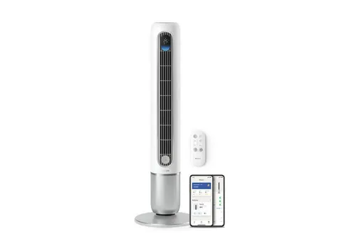 PHILIPS 7000 Series CX550/00 Smart Turmventilator - Der Philips 7000 Series CX550/00 Turmventilator bietet einen starken Luftstrom von bis zu 2.440 m³/h und leisen Betrieb ab 22 dB. Mit 4 Modis und 12 Geschwindigkeitsstufen sorgt er für individuelles Raumklima und komfortable Nutzung.