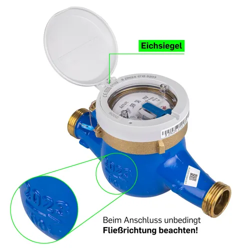 Wasserzähler Wasseruhr Kalt BL 190mm 1
