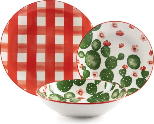 Excelsa Tafelservice 18-teilig Arizona Porzellan mehrfarbig von Excelsa