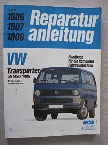 VW Transporter / Bus Reparaturanleitungen 1.9/2.1-Liter-Benzin-Motoren - Umfassende Reparaturanleitungen für VW Transporter / Bus ab 3/1985, ideal für DIY-Enthusiasten und Hobbymechaniker.