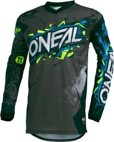 O'NEAL Motocross-Jersey Langarm Kinder - Element Youth Jersey Villain - Funktionswäsche mit eingenähtem Ellbogenschutz für optimale Sicherheit und atmungsaktivem Material für besten Komfort beim Mountainbiken.