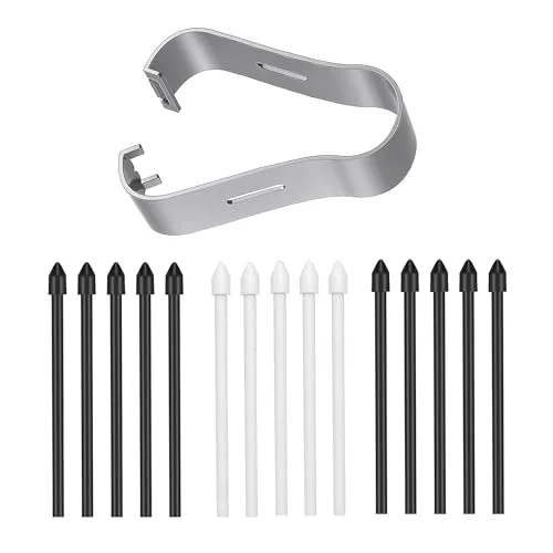 Stück Spitzen für Samsung S Pen Galaxy Tab S10 Lite/FE+ Plus/Ultra/S9 | für Samsung S Pen Glaxy Tab S10 Lite/FE/FE+ Plus/Ultra & S9 + Plus/FE+ Plus/Ultra & S6 Lite & S7 FE & S8, Schwarz+Weiß 15