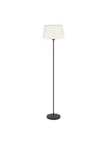 EGLO FEBRES FLOOR E27 SCHWARZ/WEISS - Stilvolle Bodenlampe aus schwarz lackiertem Stahl mit Blattgoldverzierungen, ausgestattet mit GU10-LED für angenehmes Licht – ideal zur Aufwertung Ihres Wohnraums.