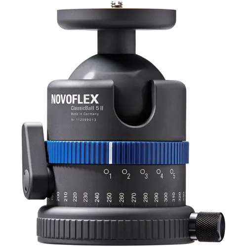 Novoflex Classic Ball 5 II Stativkopf - Stativköpfe mit 360° Panoramadrehung und präziser Friktionseinstellung für professionelle Fotografie, ideal für Makro- und Teleaufnahmen.