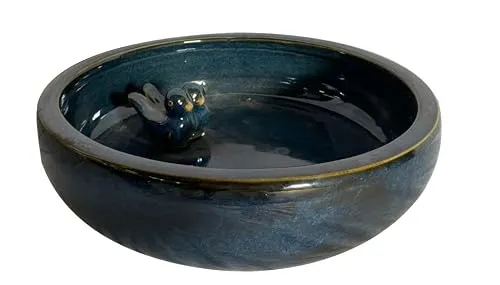 TrendLine Vogeltränke blau glasiert 24 x 24 x 5,5 cm Vogeltränke