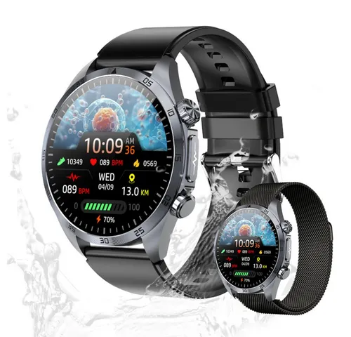Valdus Herren's Telefonfunktion IP68 Wasserdicht Fitness-Tracker Smartwatch (1.43 Zoll, Android/iOS), Multifunktionale Fitnesuhr mit Körperanalyse & CES-Schlafunterstützung