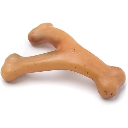 Benebone Wishbone Chicken S 13cm - langlebiges Kauspielzeug für Hunde - Tierspielzeug, aus super starkem Nylon mit Hähnchen-Geschmack, ideal für aggressive Kauer und sorgt für stundenlangen Spielspaß.