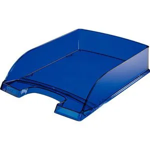 Leitz Briefablage 5226-00-39, Plus, A4, blau transparent, stapelbar, Kunststoff