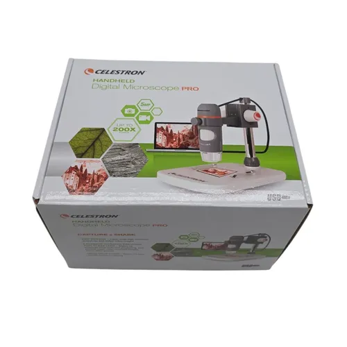 Selestron Digitales Handmikroskop Pro, 20- bis 200-fache Vergrößerung, grau/weiß