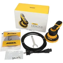 Mirka DEROS II 550 125mm 5,0 Hub - Ergonomische Exzenterschleifmaschine - Schleifmaschinen mit 125 mm Schleifteller und 5,0 mm Hub für effektives, staubfreies Schleifen. Kompakt, leicht und benutzerfreundlich für optimalen Komfort.