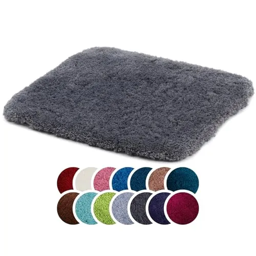 liebling Superior Badteppich mit Anti-Rutsch-Beschichtung, 100% Polyester (Mikrofaser), 50 x 45 cm, 30 Grad waschbar, Fußbodenheizung geeignet, Farbe: anthrazit