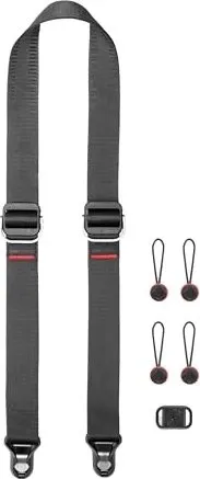 Peak Design Slide Lite Kameragurt Schwarz - Vielseitiger Tragekomfort - Kamerazubehör mit hoher Vielseitigkeit: Der Slide Lite ist als Schulter-, Nacken- oder Slinggurt tragbar und perfekt für kleine DSLRs und große DSLM-Kameras geeignet.