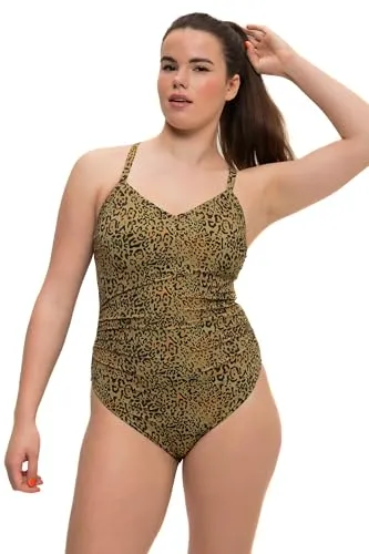 Studio Untold Badeanzug mit Softcups und Spaghettiträger im Leoprint - Badeanzug, ideal für einen trendigen Auftritt am Strand oder Pool mit bequemen Softcups und modischem Leoprint.