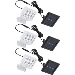 3er Set LED Solarleuchte, weiß, beweglicher Spot, Bewegungsmelder - Weiß