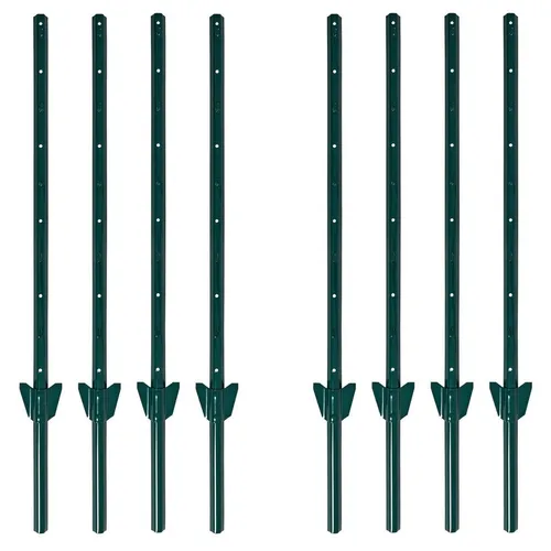 ESTEXO Zaunpfosten Zaunanker Erdanker 87 cm 8er Set Zaunhalter Pfostenset Pfosten Grün