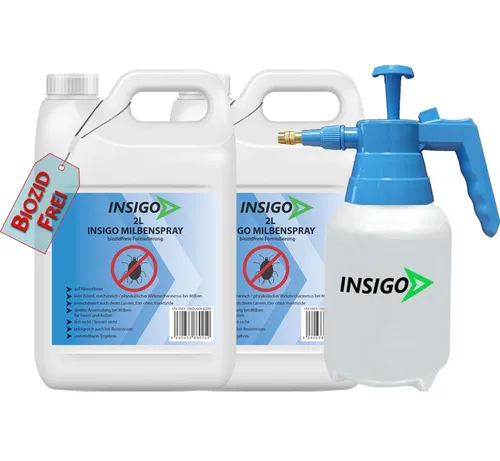 INSIGO Milbenspray - INSIGO ist ein innovatives Hilfsmittel zur gezielten Insektenbekämpfung. Die einzigartige Formel ermöglicht eine effiziente Anwendung gegen verschiedene Schädlinge in Innen- und Außenbereichen, ideal für Wohn- und Gewerbegebäude.
