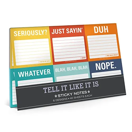 Knock Knock Tell It Like It Is Sticky Note Packet: 6 Desings - 40 Sheets each