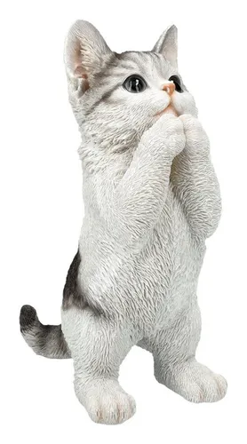 Figuren Shop GmbH Dekofigur Katzenfigur - Kitten bettelt - Wetterbeständige HotAnt Katzenfigur für Garten und Balkon – Ein echter Hingucker, der auch frostbeständig ist. Ideal für Gartenliebhaber und Katzenfreunde!