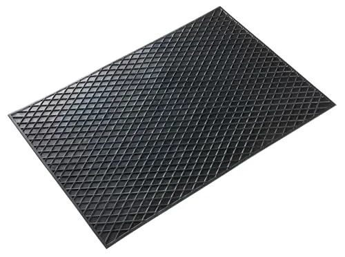WALSER zuschneidbare Antirutschmatte 69x48 cm, vielfältig einsetzbare Gummimatte für Auto/Garage/Haushalt, rutschfeste Gummi Fussmatte Auto, Gummimatte Außenbereich, Antirutschmatte Auto schwarz