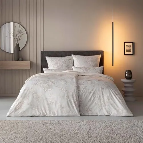 ESTELLA Premium Satin Bettwäsche 155x220 Anna Perlmutt - Bettwäsche-Set aus 100% Baumwolle, hautsympathisch und umweltfreundlich, mit Qualitäts-Reißverschluss. Ideal für einen luxuriösen Schlafkomfort.