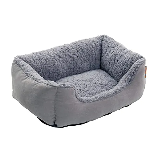ESTEXO Hundebett Hundekissen Hundekorb Haustierbett Tierbett Hundesofa Hellgrau/Grau 75x60x19 cm