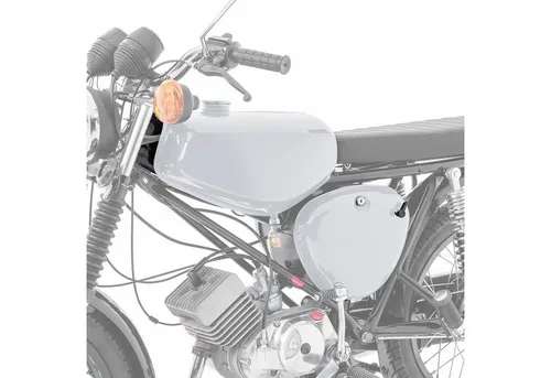 Craftride Halter Tank für Simson S51/S50/S70 mit Seitendeckel grau - Gardinenstangenhalter in hochwertiger Ausführung, idealer Ersatz für den originalen Benzintank mit lackierten Seitendeckeln für eine perfekte Optik.