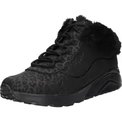 Skechers Uno Lite 310362L BBK - Schnürstiefelette mit Warmfutter - Wanderschuhe mit rutschfester Laufsohle und Air Cooled Memory Foam® Innensohle für optimalen Tragekomfort. Modisches Design in Schwarz mit Kunstfellbesatz für kalte Tage.