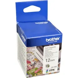 Brother PT Endlosetiketten CZ-1002 - 5m x 12mm, original weiß, ideal für Brother VC-500W Drucker
