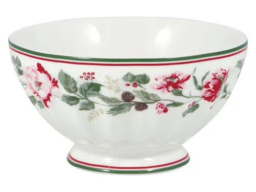 Greengate Schale Leonora French Bowl xlarge white 13,5cm, Steinzeug, (Schüsseln & Schalen)