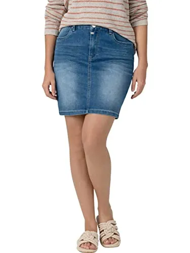Timezone Damen Marahtz Skirt, Smurf Blue Wash, 29W EU - Stylischer Damenrock in Smurf Blue Wash, ideal für lässige Outfits und den Sommer.