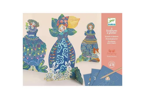 DJECO Kreativset DJ09707 Kratzbilder: Schöne Kleider