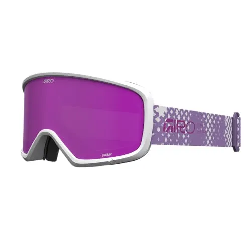 Giro Stomp Kinder Skibrille - Snowboardbrille für Jugend, Jungen & Mädchen - Mauve Purple Fence - Amber Pink