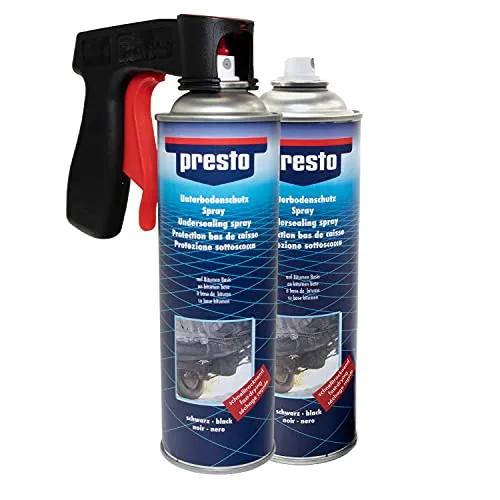 Unterbodenschutz Steinschlag Spray schwarz Presto 2 X 500 ml mit Pistolengriff