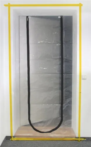 Staubschutztür U Typ Staubvorhang Schmutzschleuse Bautür für Tür 212 x 112 cm