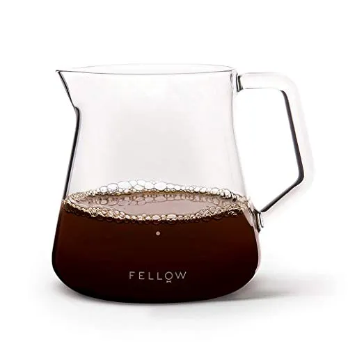 Fellow Mighty Kleine Glaskaraffe für Kaffee und Tee, klares 5 mm Borosilikatglas, 500 ml Fassungsvermögen, tropffreier Ausguss, stabiler Griff
