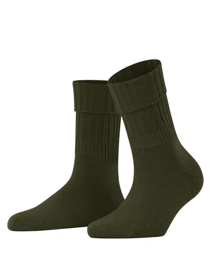 FALKE Damen Socken Striggings Rib W So Wolle einfarbig 1 Paar, Grün Artichoke 7436, 35-38