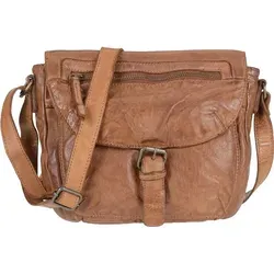 Bear Design Handtasche MATTEA Damen Leder Schultertasche cognac - Handtasche aus hochwertigem Rindleder in cognac-braun, ideal für Shopping und Ausflüge. Kompakt mit 1 Hauptfach, 1 Vorfach und Handytasche. Schultergurt 120 cm für optimalen Tragekomfort.