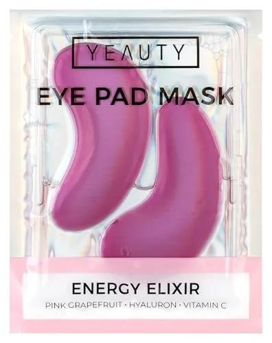 Produktbild YEAUTY ENERGY ELIXIR EYE PAD MASK, die superweichen Augenpads mit dem luxuriösen Anti-Aging Serum ausVitamin C, Hyaluron und Pink Grapefruit reduziert Augenringe und glättet die Augenpartie