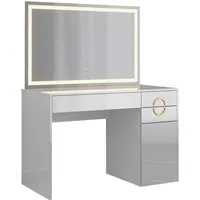 Vicco Schminktisch Adela Weiß Hochglanz mit LED-Spiegel - Sonstige Schlafzimmermöbel, stilvoller Schminktisch mit praktischer Schublade und integriertem LED-Spiegel für perfektes Make-Up und Styling.
