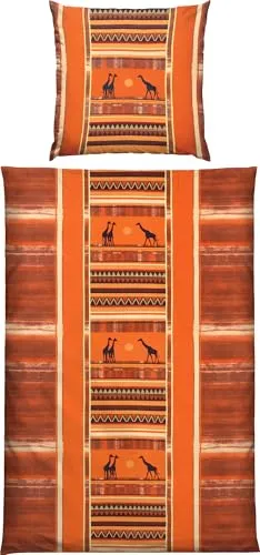 Erwin Müller Bettwäsche Edelflanell orange, 155x200 cm von Erwin Müller