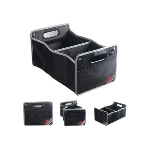 Nosxxus Auto Gepäck Organizer Faltbar Schwarz Kofferraumtasche | Cargo Storage Container, Für Einkauf, Für Ordnung & Transport, Für Utensilien & Aufbewahrung, Universal