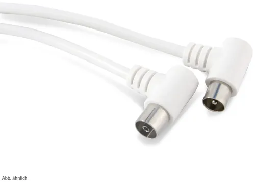 Produktbild S-IMPULS Antennenanschlusskabel, gewinkelt, 3,75 m, weiß, 80dB
