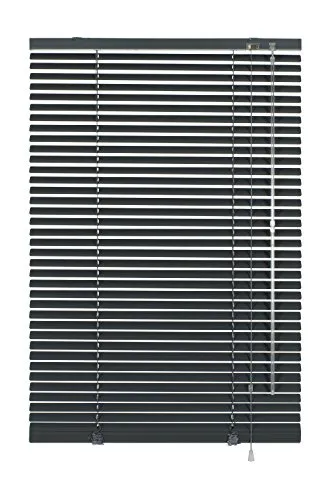 Deco Company Alu-Jalousie ohne Bohren, Zum Klemmen, Inkl. Klemmträgern, Sichtschutz, Lichtschutz, Blendschutz, Aluminium-Jalousie, Schiefer, 55 x 130 cm