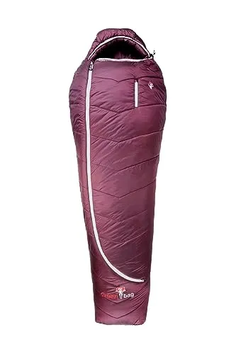 Grüezi Bag Synpod Island berry - Für Körpergrößen bis 175 cm - Schlafsack mit breitem Schnitt, atmungsaktiver Synthdown-Füllung und wasserabweisendem Außenmaterial für optimalen Komfort und Wärme.