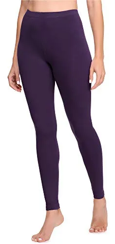 Ladeheid Leggings Damen aus Baumwolle Bequeme und Lange Leggins für Frauen für Frühling Sommer Herbst Winter Saison LA40-133 (Violett-2, 3XL)