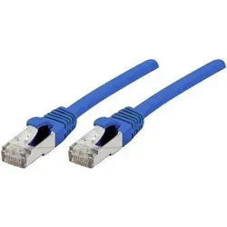 Patchkabel Cat. 6A, S/FTP (PiMF), halogenfrei, mit Rastnasenschutz, blau, 1,5 m