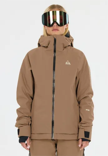 SOS Skijacke Samkos für Damen – Braun-Grün, Gr. XS - Die Samkos Skijacke von SOS vereint Funktionalität und Stil. Mit wasserdichter Membran und hochwertiger Isolierung bietet sie optimalen Schutz und Komfort für Skifahrerinnen. Ideal für alle Wintersportarten!
