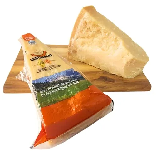 BAVAREGOLA Trentingrana D.O.P. - Südtiroler Premium Käse 300g - Frischer Hartkäse aus dem Trentino, 20 Monate gereift für nussig-würzigen Geschmack. 100% natürliche Heumilch ohne Gentechnik – ideal zum Reiben oder als Snack.